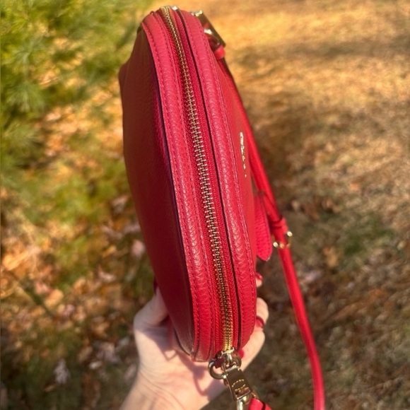 Coach Bright Cardinal Leather Dome Crossbody Bag - Picture 9 of 14